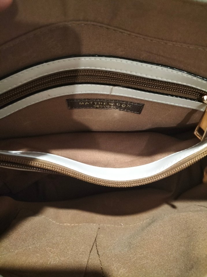 Klasik Beyaz Deri Kadın Çanta - Görsel 4