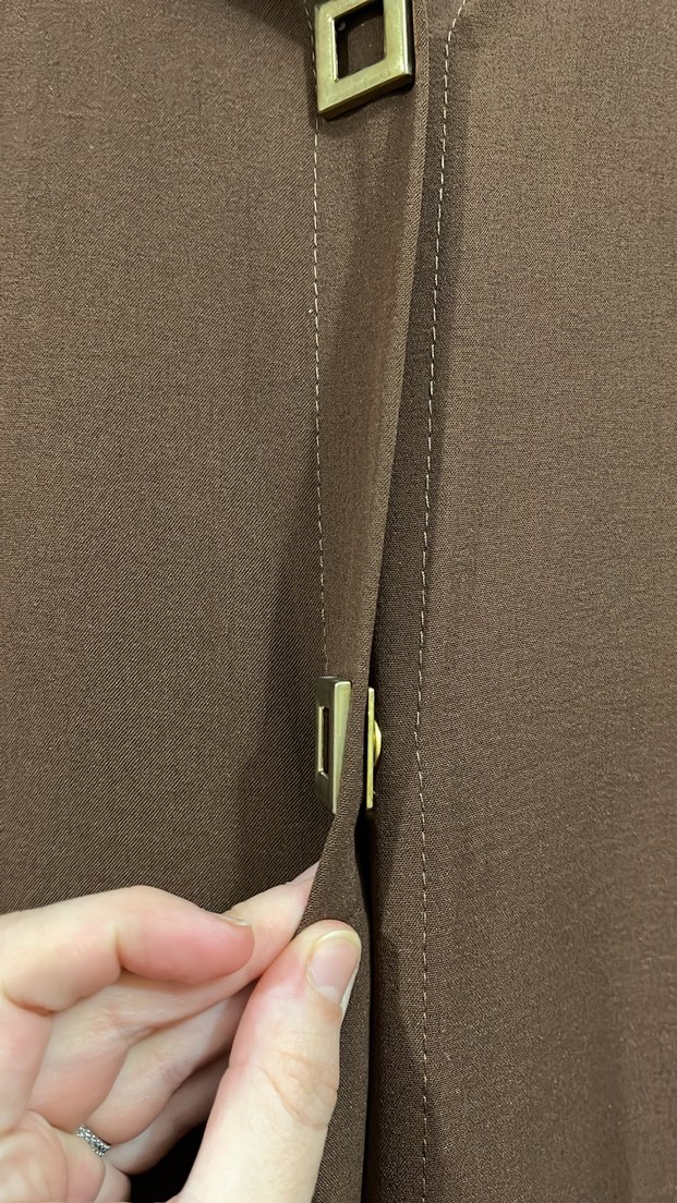 Düğmeli Uzun Kahverengi Kadın Tunik - Görsel 3