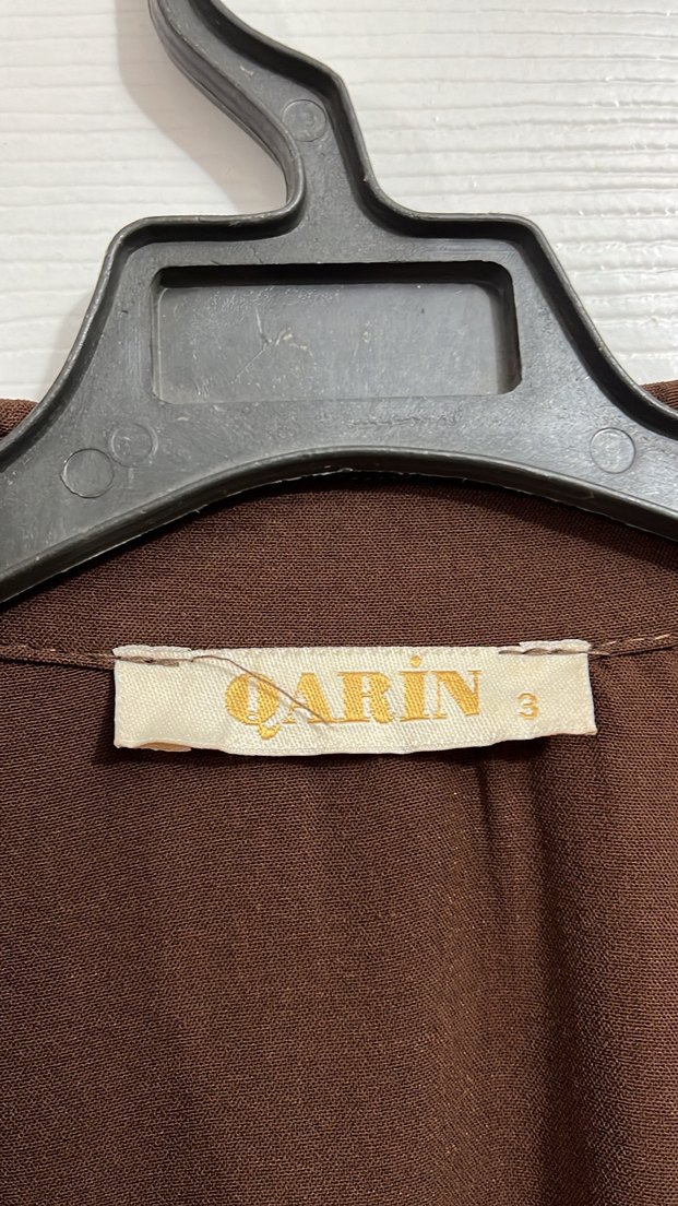 Düğmeli Uzun Kahverengi Kadın Tunik - Görsel 4