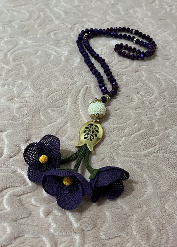 3 boyutlu İğne oyası tesbih gelincik model - Görsel 2