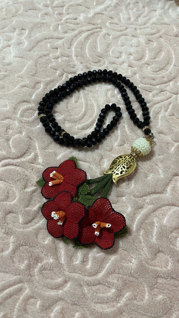 3 boyutlu İğne oyası tesbih - Görsel 2