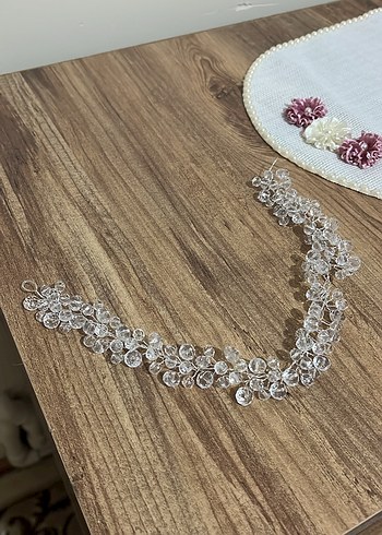 Beyaz Boncuklu Bohem Saç Aksesuarı - Görsel 2