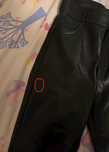 Stradivarius siyah Deri Kadın Pantolon - Görsel 2