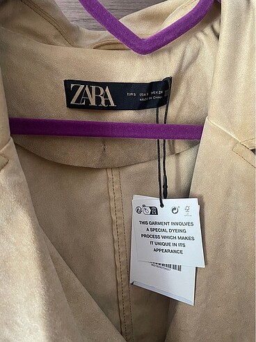 Zara Zara süet kısa trençkot