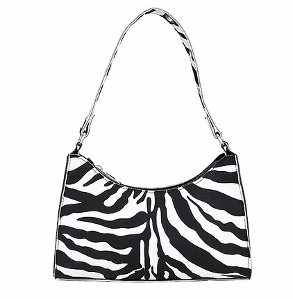 zebra desenli kol çantası