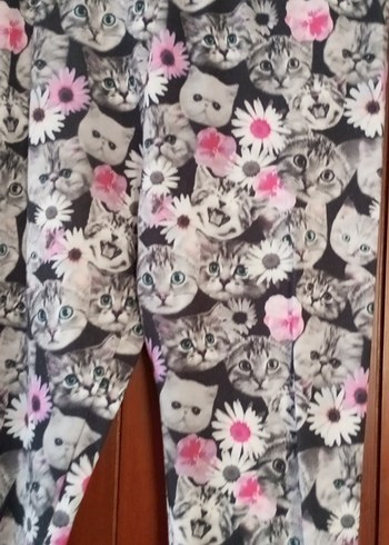 Desenli Kız Tayt Gri - Görsel 2