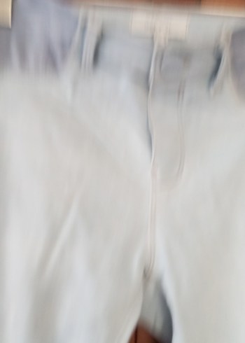 buz mavisi Kemerli Hamile Kot Pantolon - Görsel 2