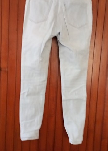 buz mavisi Kemerli Hamile Kot Pantolon - Görsel 7