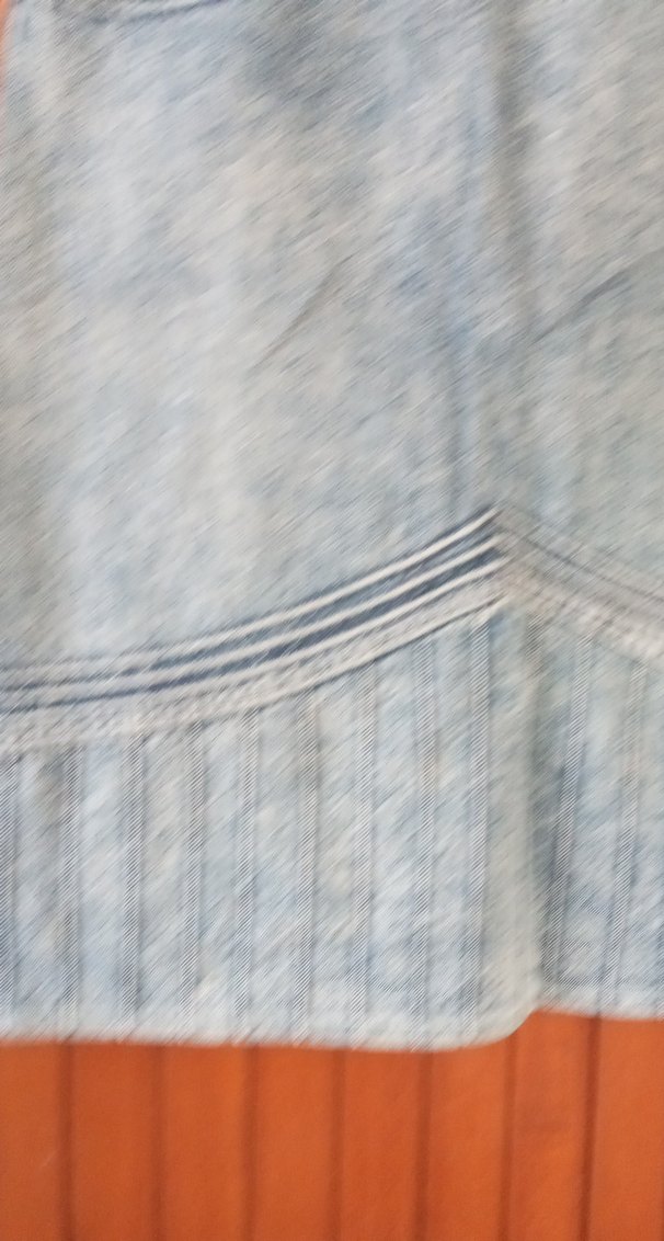 Gri Mavi Pileli Hamile Midi Kot Etek - Görsel 2