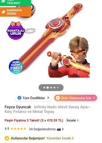 Kırmızı Turuncu Renkli nado - Görsel 3