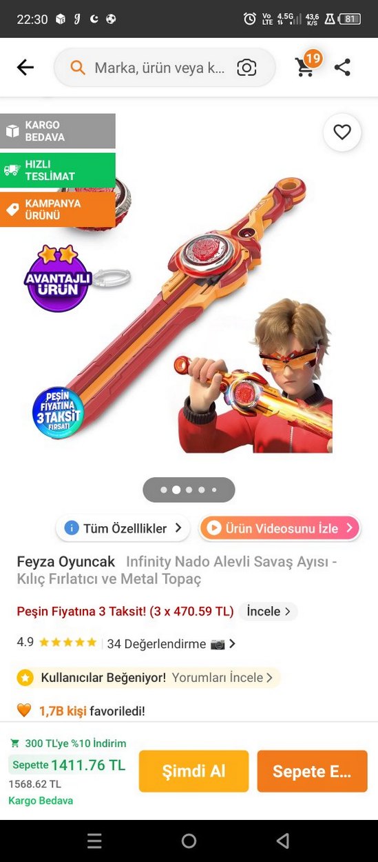 Kırmızı Turuncu Renkli nado - Görsel 3