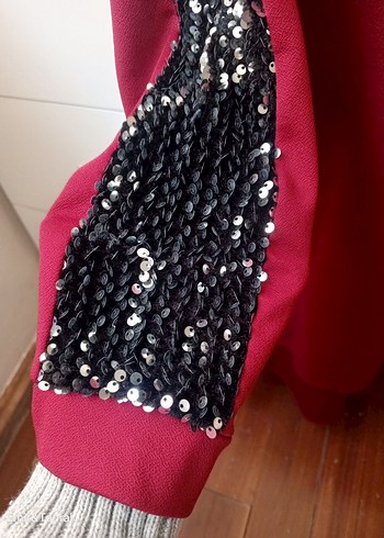 Bordo Uzun Kollu Salaş ikili takım - Görsel 2