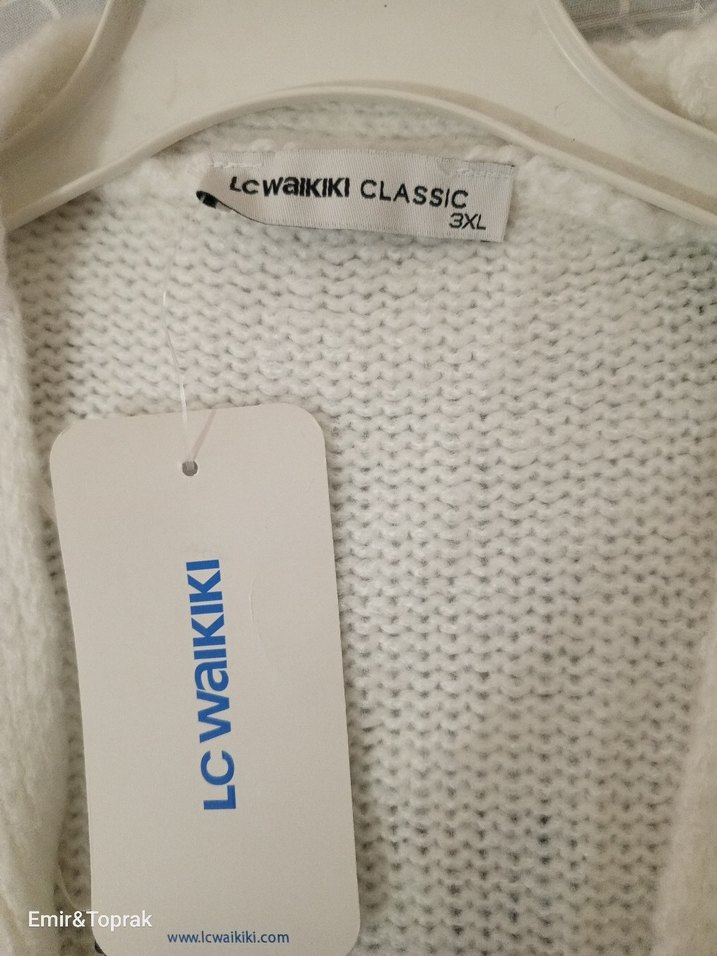 Beyaz Örgü Bohem Kadın Hırka - Görsel 3