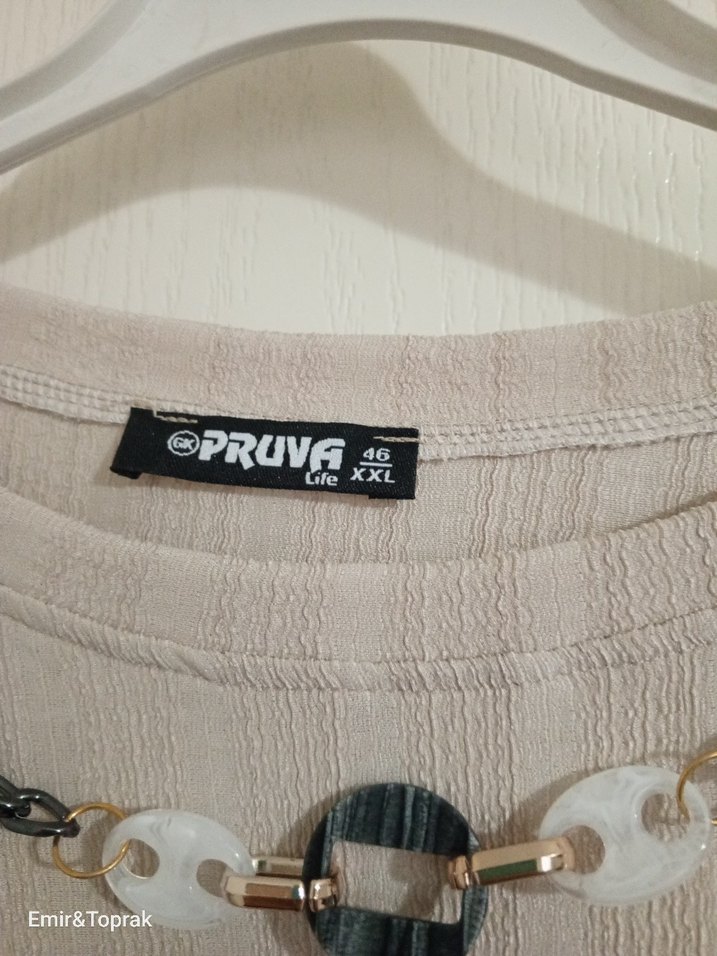 Bej Zincir Detaylı Kadın Uzun Kollu Tunik - Görsel 2