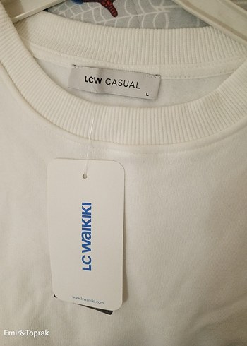 Beyaz Kadın Pamuklu Sweatshirt - Görsel 2