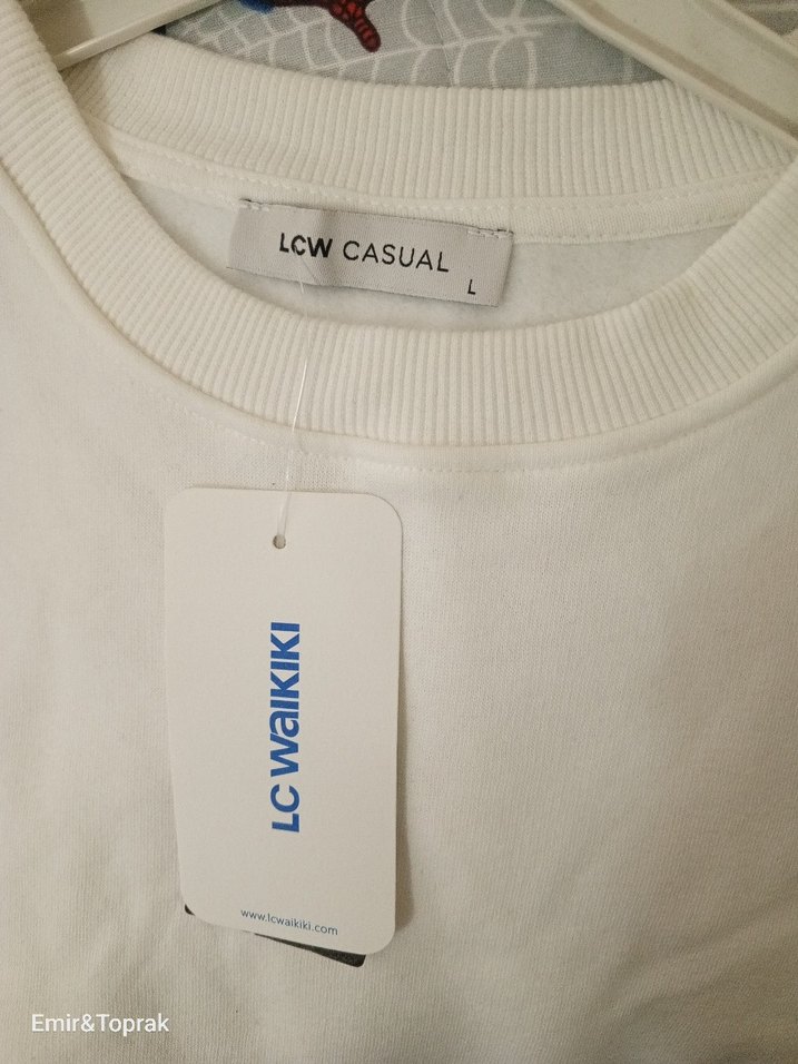 Beyaz Kadın Pamuklu Sweatshirt - Görsel 2