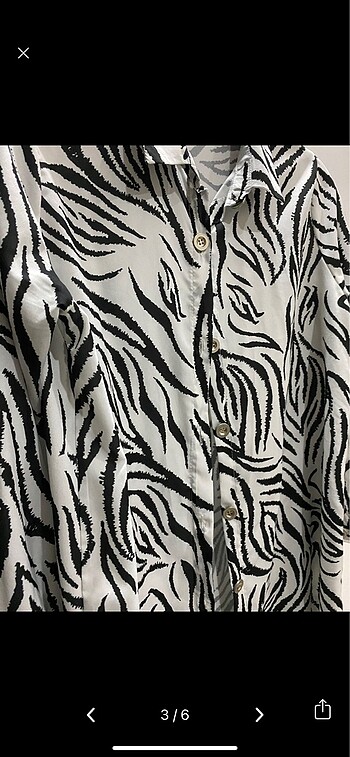 l Beden Zebra Gömlek