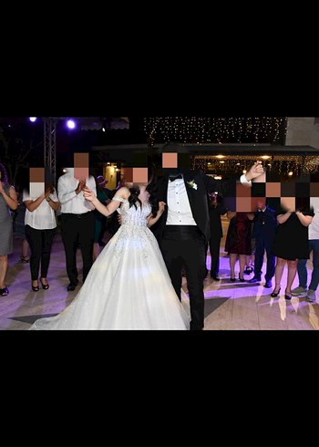 Vagzalli Beyaz Straplez A-Line Gelinlik - Görsel 4