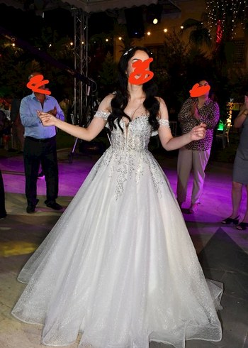 Vagzalli Beyaz Straplez A-Line Gelinlik - Görsel 5