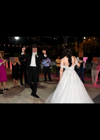 Vagzalli Beyaz Straplez A-Line Gelinlik - Görsel 7