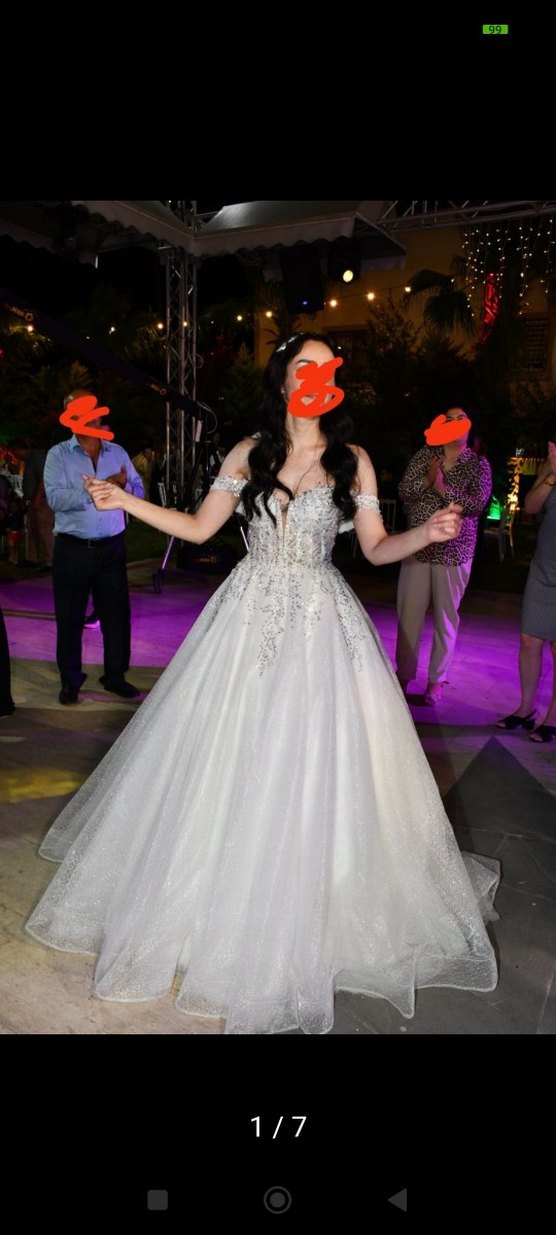 Vagzalli Beyaz Straplez A-Line Gelinlik - Görsel 5