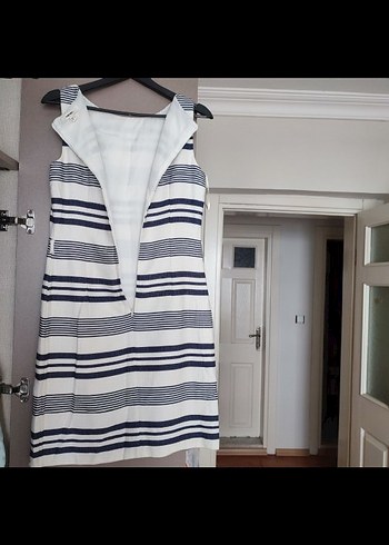 Çizgili Midi Elbise - Görsel 2