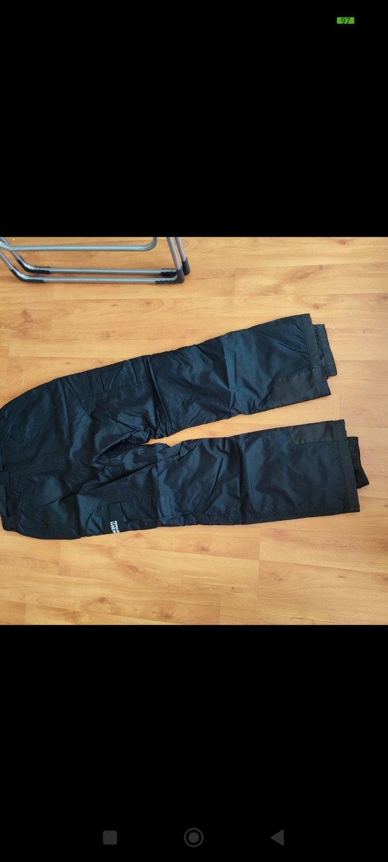 Siyah Kadın/Erkek Kayak Pantolonu, Bol Kesim, Kemerli - Görsel 2