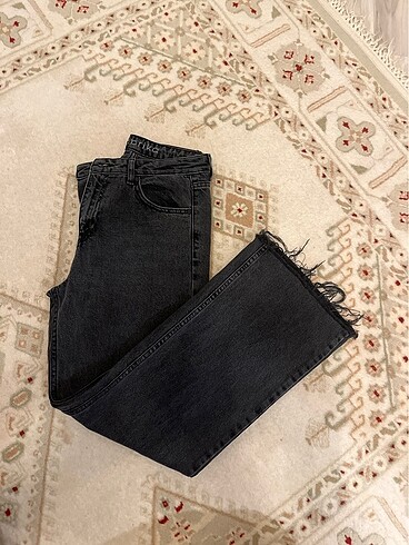 Fabrika siyah denim pantolon