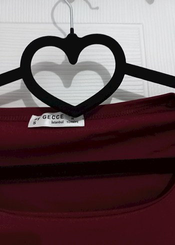 36 Beden Bordo kare yaka çıt çıtlı bluz