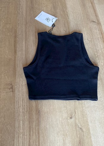 s Beden siyah Renk Siyah Kadın Crop Top, Kolsuz, Dar Kesim
