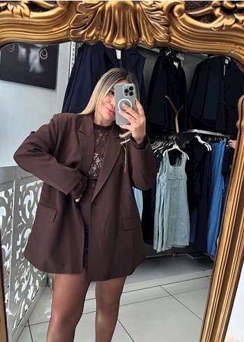 Kahverengi blazer ceket