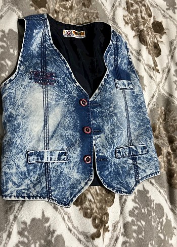 Erkek Çocuk Renkli Batik Denim Yelek - Görsel 2