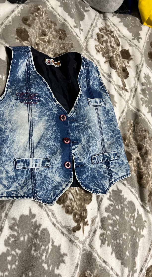 Erkek Çocuk Renkli Batik Denim Yelek - Görsel 3