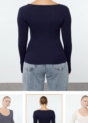 Bej ve Siyah Uzun Kollu Kadın Bluz - Görsel 3