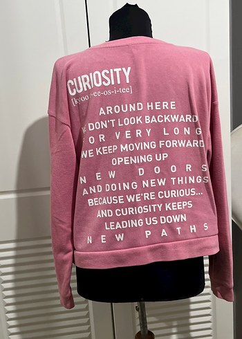 Pembe Oversize Kadın Sweatshirt CURIOS - Görsel 7