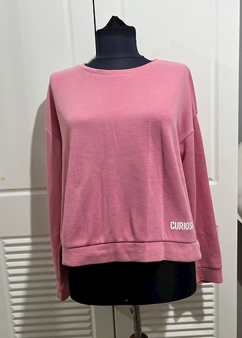 Pembe Oversize Kadın Sweatshirt CURIOS - Görsel 5