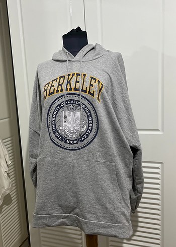 Gri Baskılı Kadın Sweatshirt - Görsel 5