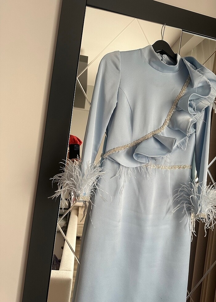 Krep kumaş elbise - Görsel 2