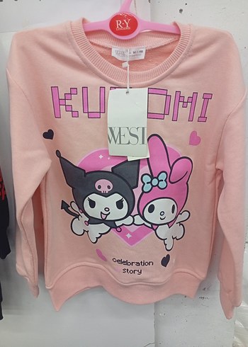 Kız Çocuk Pamuklu Pembe Baskılı Sweatshirt