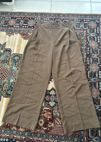 Kahverengi Pilili Kadın Kumaş Pantolon