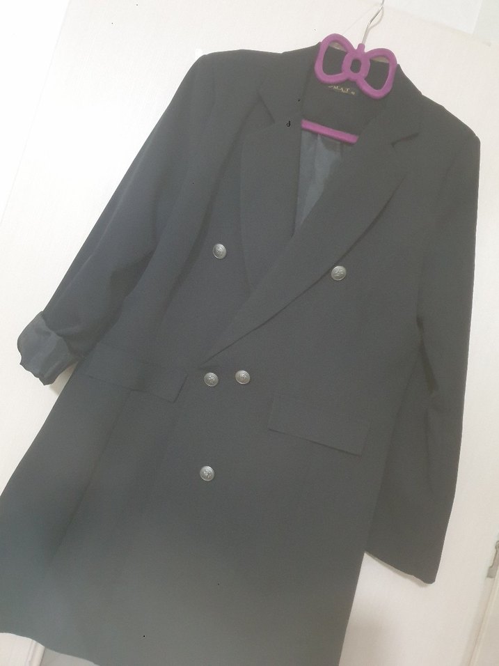 Siyah Uzun Kollu Kadın Blazer Ceket - Görsel 2