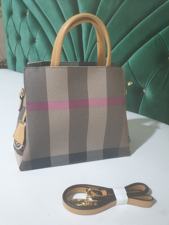 Desenli Kahverengi Kadın Omuz Çantası - Görsel 3