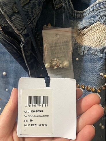 m Beden mavi Renk Liu Jo Taşlı Kot Pantolon