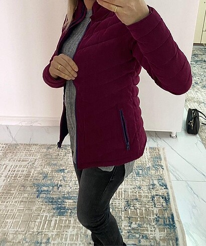 xs Beden bordo Renk Ltb jeans kadın mont