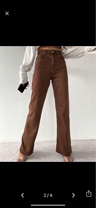 wide leg kahverengi jean