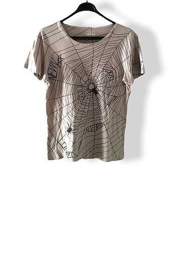 Örümcek ağı desenli erkek tshirt
