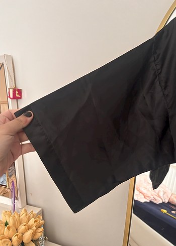 Siyah Midi Kadın Kimono - Görsel 2