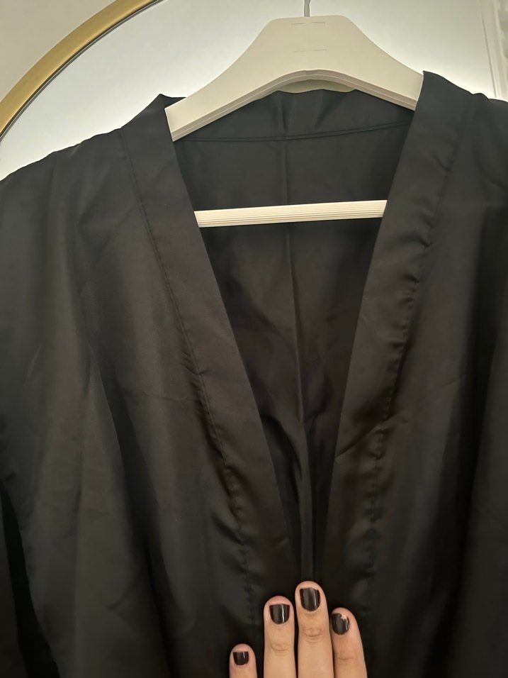 Siyah Midi Kadın Kimono - Görsel 3