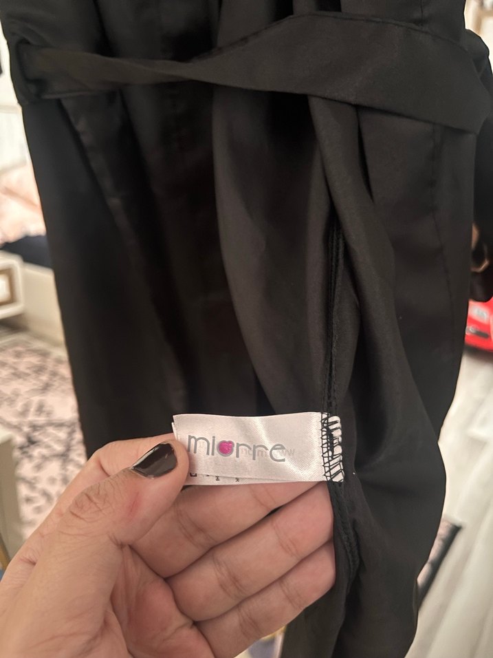 Siyah Midi Kadın Kimono - Görsel 4