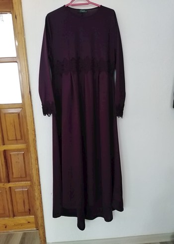 Drapeli Uzun Mor Kadın Elbise